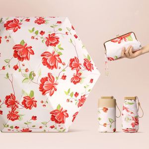 Parapluie pliable compact de voyage avec logo personnalisé, taille mini, 5 plis, protection UV UPF 50+, pliage plat - Product Image 1