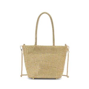 Women's Fashion <b>Large</b> Capacity Silk Rhinestone Dinner Bucket <b>Bag</b> with Zipper Closure <b>Shoulder</b> Chain for Spring/Summer Daily Use - Product Image 5