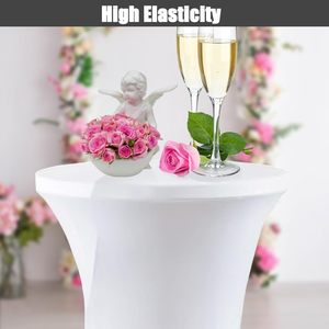 Wholesale Customized Colors Round Fitted Cocktail <b>Table</b> <b>Cover</b> Spandex Stretch <b>Table</b> <b>Cover</b> for Wedding - Product Image 3