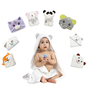 Manta de baño con <span class=keywords><strong>dibujos</strong></span> de animales para niños, toalla con capucha de bambú orgánico 100%, venta al por mayor - Product Image 1