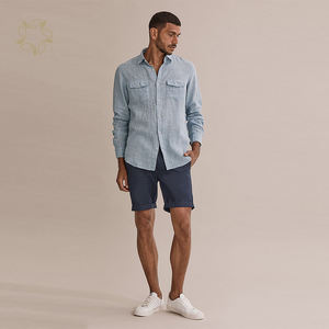 Camicie da <span class=keywords><strong>uomo</strong></span> in <span class=keywords><strong>lino</strong></span> biologico Camicie a doppia tasca per gli uomini sostenibili, vestibilità regolare, <span class=keywords><strong>camicia</strong></span> di <span class=keywords><strong>lino</strong></span> Melange Eco Friendly - Product Image 2