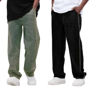 Gingtto High-End Strrtwear Casual Trousers For Men Straight Loose Baggy Jeans Men