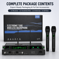 Système de microphone sans fil à tube électronique XUNGUAN M-17 Pro avec deux émetteurs portatifs et un récepteur sur rack pour karaoké et scène