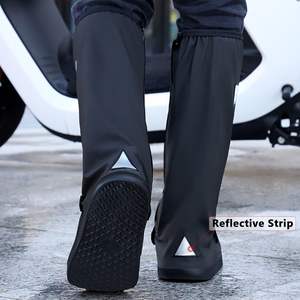 Couvre-chaussures imperméables noirs pour hommes/femmes avec réflecteur - Product Image 4