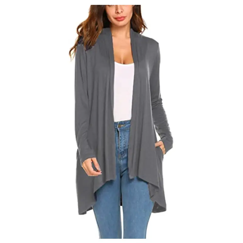 Cardigan Women's Casual Lightweight Open Front Long Sleeve Cardigan Soft Drape Open Front Fall Dusters Cotton Cardigan