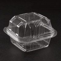 Récipient alimentaire à charnière Boîte à clapet à emporter Décoration de gâteau Emballage de service alimentaire Boîte à collation en plastique Boîtes à cupcakes Ps