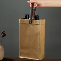 2024 Maßgefertigte Hochwertige Waschbare Recycelbare Wein-Champagner-Geschenk-Kraftpapiertüten mit Handgriff für Bilderrahmen und Kerzen