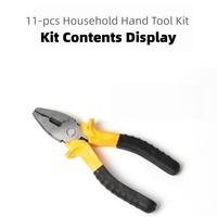 Kit d'outils à main abordable pour la maison, 11 pièces pour projets de bricolage, avec couteau utilitaire, testeur de tension, coupe-fil, tournevis, clé hexagonale