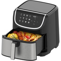 Friteuse à air numérique noire de 8 L, 8,2 qt, facile à utiliser, friteuse à air intelligente, grande capacité, friteuse à air automatique pour la maison et l'hôtel