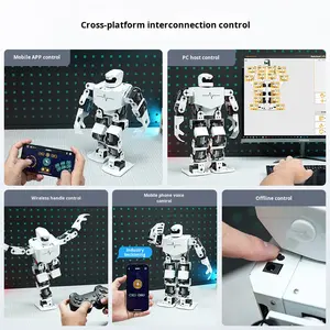Robot humanoïde dansant H5S, bipède biomimétique à 16 servomoteurs, plus de 40 routines de danse prédéfinies, <span class=keywords><strong>programmation</strong></span> éducative intelligente - Product Image 4