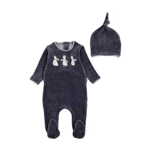 Tutina in Velluto per Neonati con Logo Personalizzato, 0-24 Mesi, Unisex, <span class=keywords><strong>Abbigliamento</strong></span> Invernale per Bambini - Product Image 2