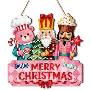 Wooden Christmas <b>Nutcracker</b> Bear Wall Decoration Home Hanging Tag Irregular Shape Seven Colors Christmas Decor - Product Image 5