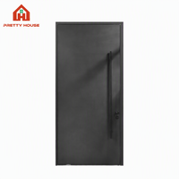 Puertas Pivotantes de Aluminio Comerciales Modernas con Vidrio Esmerilado, Diseño Francés, para Entrada Exterior y Uso en Centros Comerciales y Residencias