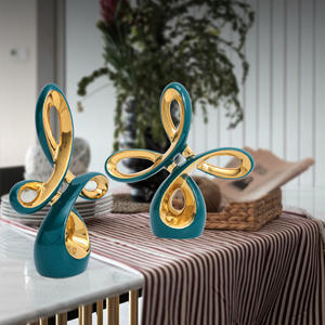 منحوتة هندسية حرف سيراميك ضوء فاخر للمنزل لغرفة المعيشة والمكتب كأثاث أو هدايا - Product Image 4