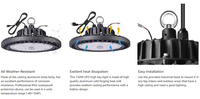 Lampu Teluk tinggi LED 200W, 150W 100W 240W 3 warna dapat diisi ulang garansi 5-7 tahun 160lm Per Watt ETL DLC CE IP65