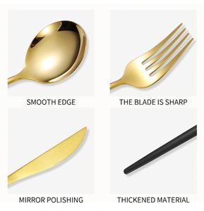 Juego de Cubiertos de Acero Inoxidable para Restaurante Gold, 24 Piezas con Estuche - Product Image 5