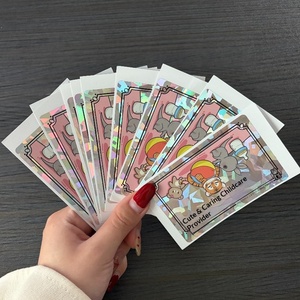 Custom Cute Logo Glitter Lamination Die Cut <b>Label</b> Holographic Laser Rainbow Reflective <b>Waterproof</b> Hologram Sticker - Product Image 6