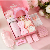 Coffret cadeau de soins personnels pour femmes, coffret cadeau spa avec tasse isotherme, masque pour les yeux, bandeau pour cheveux, organisateur de bijoux, cadeau d'anniversaire rose
