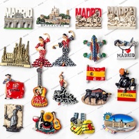 Commercio all'ingrosso Turistico Spagna Souvenir Magnete Del Frigorifero Madrid Barcellona Resina Magnete Del Frigorifero Resina Epossidica