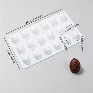 18 Hole Walnut Silicone <b>Mold</b> Fondant Silicone <b>Mold</b> 3D <b>Mold</b> Silicone French Dessert Baking Candy Chocolate Bar <b>Mold</b> - Product Image 2