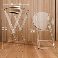 Plateau de service en plexiglas transparent Chic moderne fait à la main Tables de boisson d'accent de barre de cuisine portables et pliables