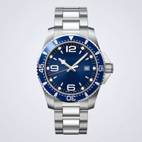 Montre de luxe pour homme avec boîtier en alliage, bracelet en acier inoxydable de 44 mm, étanche, mouvement à quartz, cadran élégant et aiguilles.