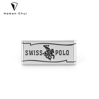 Etiqueta Metálica Decorativa con Logotipo de Letras para Bolsos, Rectangular, de Alta Calidad, Personalizada