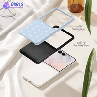 Coque de téléphone pliable 2-en-1 en TPU et PC avec revêtement 3D par sublimation pour Samsung Galaxy Z Flip 6 7 8, impression personnalisée DIY par transfert thermique