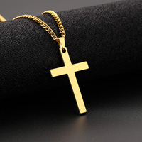 BINSHUO croix pendentif collier en acier inoxydable bijoux mode minimaliste fer chaîne or jésus croix pendentif collier pour hommes