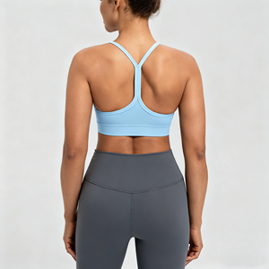 Sujetadores Deportivos Elásticos de Alto Impacto para <span class=keywords><strong>Mujer</strong></span>, Tops Cortos para Yoga en Colores Vibrantes - Product Image 3