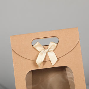 Meilleure vente : Sac cadeau en papier kraft marron écologique de luxe avec fenêtre transparente pour café - Product Image 5