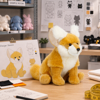 Peluche renard réaliste personnalisée, animal sauvage fait main, poupée en peluche, fabricant OEM, jouets en peluche doux pour la promotion de marque