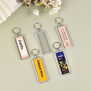 Transparent Blank Acrylic <b>Photo</b> Picture <b>Frame</b> Keyring Keychain DIY Acrylic <b>Photo</b> <b>Frame</b> Keychain for Promotional Gift - Product Image 1