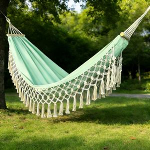 Hamaca Portátil para Adultos, Resistente, con Protección Antivuelco, Hamaca Gruesa con Borlas para Camping y Senderismo - Product Image 3
