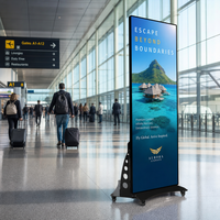 Layar Poster LED Lantai Bercahaya Tinggi 640x1920mm P2 P3 P4 Tampilan Interaktif AI Dalam Ruangan Papan Metro Bandara