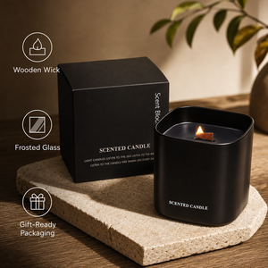 Bougie parfumée en cire de soja avec logo personnalisé écologique Woodwick - Product Image 2