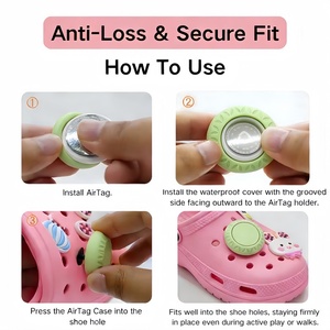 Étui personnalisé pour AirTag, style sabot, avec trous, en silicone, étanche, accessoires pour chaussures, breloques pour chaussures, support <span class=keywords><strong>de</strong></span> protection pour traceur GPS - Product Image 2