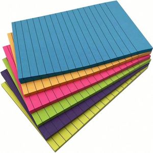 Fluorescent Office Memo Stickers Colorful Horizontal <b>Line</b> Sticky Notes Paper Material <b>Notebook</b> Sticker - Product Image 2