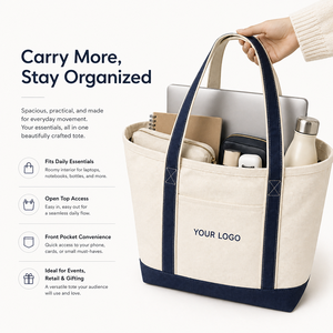 Bolsa de Compras de Lona Reutilizable de Gran Capacidad con Asa Reforzada, Personalizable con Logotipo, para Regalos, con Asa Resistente, DIY - Product Image 3