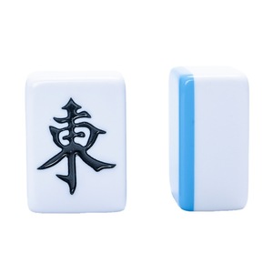 Hand-Rubbed <b>Mahjong</b> <b>Set</b> Melamine White Blue Full Size For Chess Card Entertainment Universal Use - Product Image 3