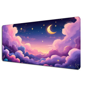 Alfombrilla <span class=keywords><strong>de</strong></span> Escritorio Extendida con Diseño <span class=keywords><strong>de</strong></span> Nubes Rosadas y Luna, Alfombrilla <span class=keywords><strong>de</strong></span> Ratón Estética y Acogedora para Hogar, Oficina y Gamers, 70x30 60x35cm - Product Image 4