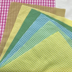 <span class=keywords><strong>Tissu</strong></span> en polyester à carreaux gingham bulle 85GSM 140CM pour chemise - Product Image 5