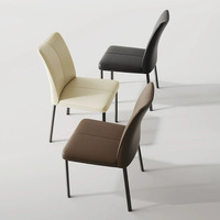 Chaise de salle à manger moderne en métal rembourrée avec dossier pour hôtel et bureau