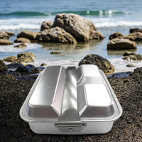 Cuisinière à gaz portable tout-en-un de haute qualité en acier inoxydable 304 de 1 L, compatible avec les ustensiles de cuisine, boîte à lunch, kit de camping