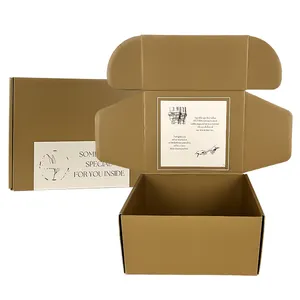 Venta caliente al por mayor personalizado corrugado reciclado Kraft entrega de paquetes cuidado de la piel belleza regalo envío caja correo