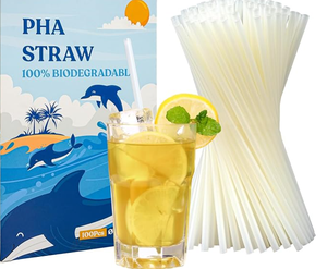 Pailles biodégradables à base de PHA végétal, 100 % écologiques, sans plastique, pour boissons chaudes et froides - Product Image 1