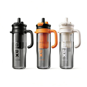 <b>Large</b> Capacity PC Plastic Water Bottle with Straw and Tea Infuser Leak Proof Portable Drink Cup for Travel Outdoor - Product Image 1