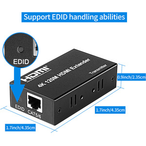 Extenseur HDMI 4K 120M CAT5/6 EDID DC5V Récepteur Émetteur - Product Image 3
