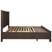 Lit de rangement personnalisable en bois massif sculpté à la main, style américain, chêne foncé, avec rembourrage doux, pour chambre à coucher