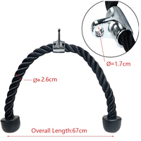 MKAS Corde de traction triceps en silicone coloré à double poignée, équipement de gym pour musculation et entraînement physique, logo personnalisé disponible